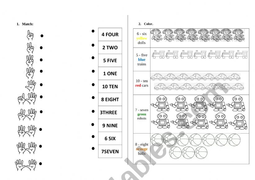 Numbers and colors for preschoolers