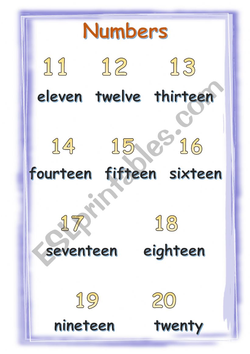 numbers 11-20 worksheet