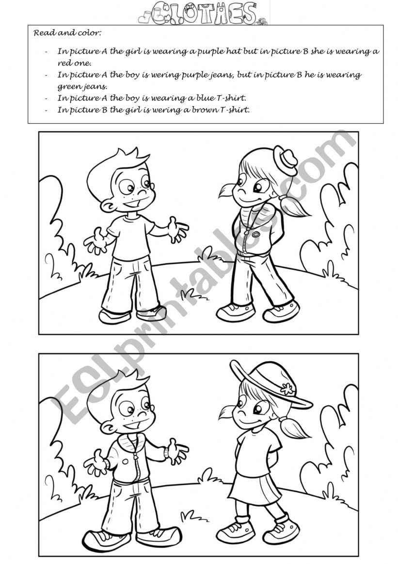 Clothes worksheet