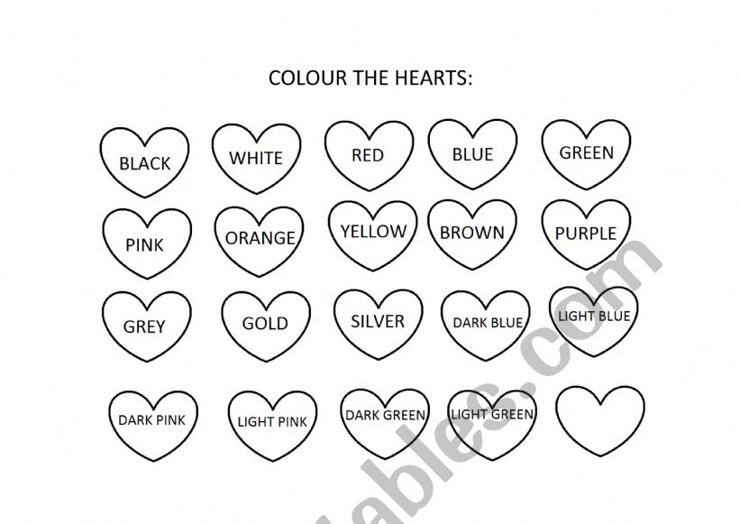 colours worksheet