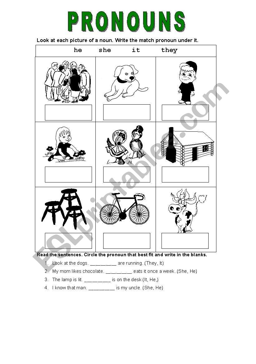 PRONOUNS worksheet