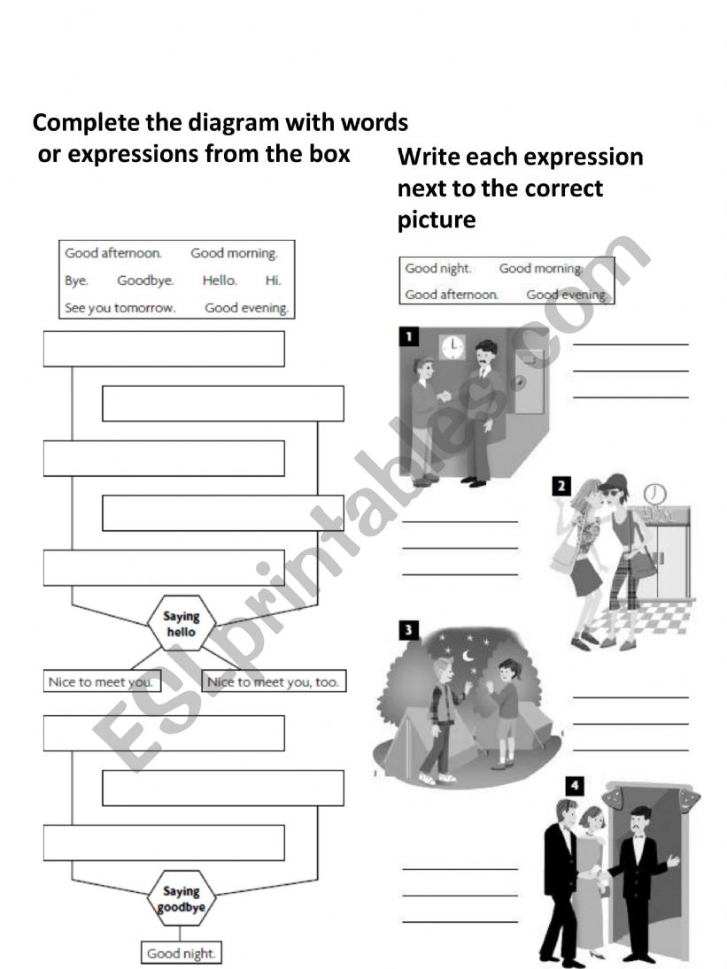 Gretings worksheet