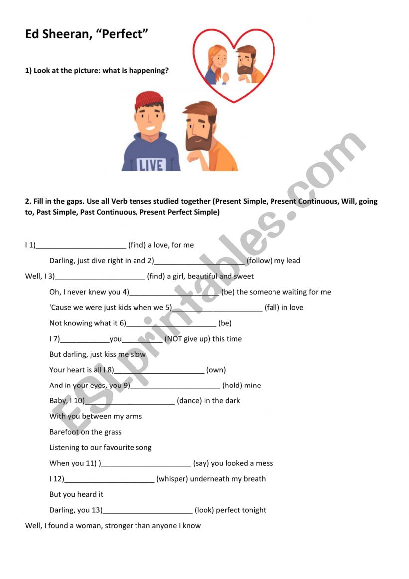 Ed Sheeran_Perfect worksheet