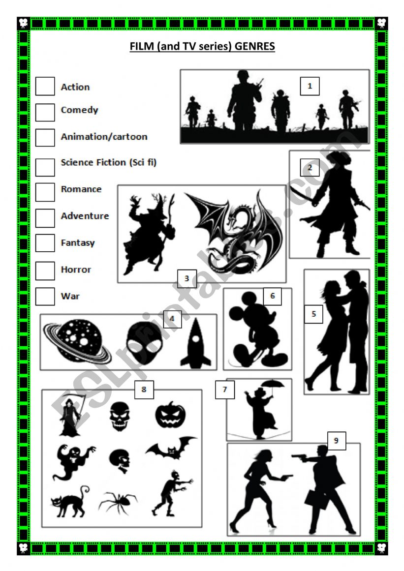 Movie and TV series Genres - match