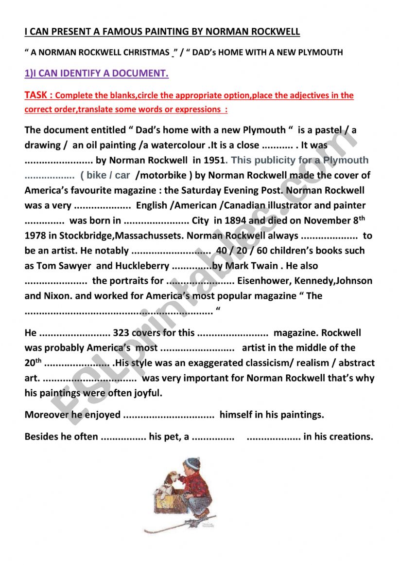 Norman Rockwell DadÃ¯Â¿Â½s home with a Plymouth