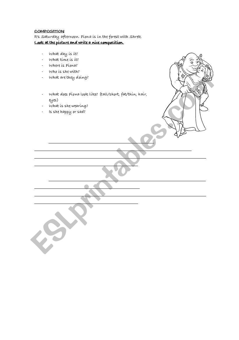 Composition (Shrek) worksheet