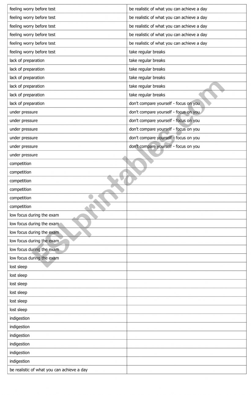 School problems worksheet