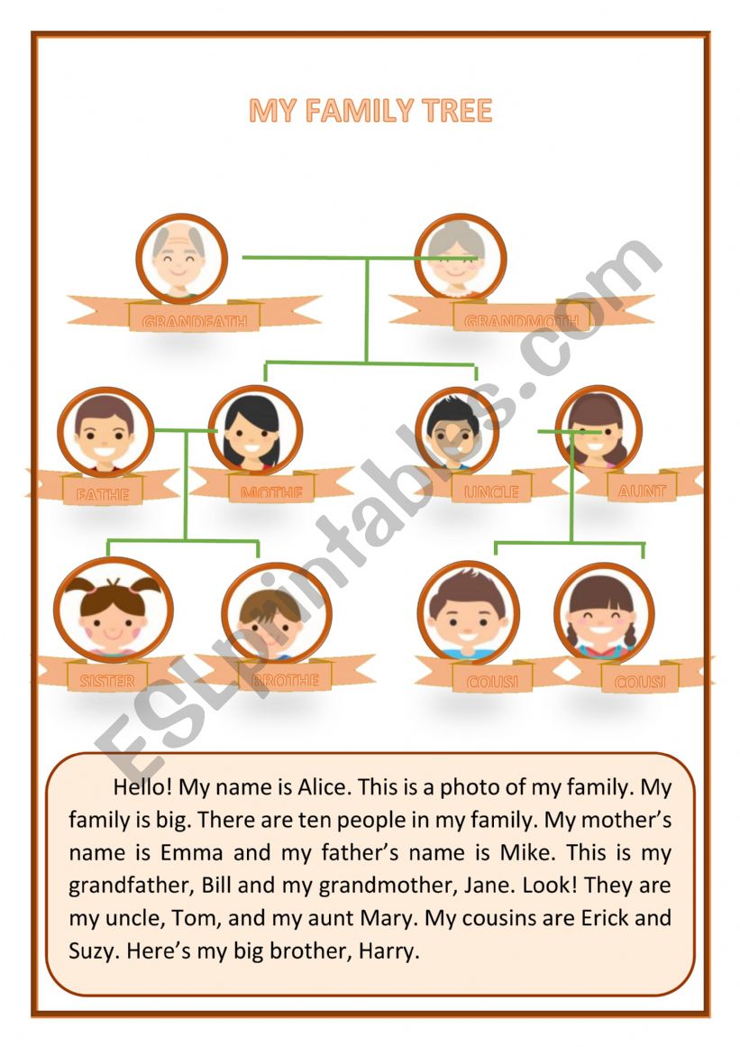 My Family Tree worksheet