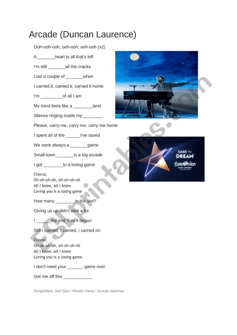 song worksheet