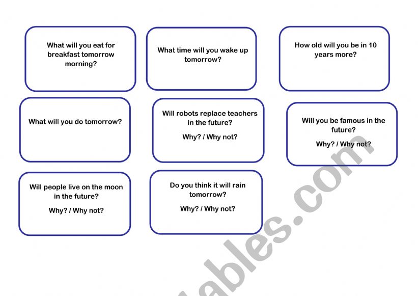 future tense will  worksheet