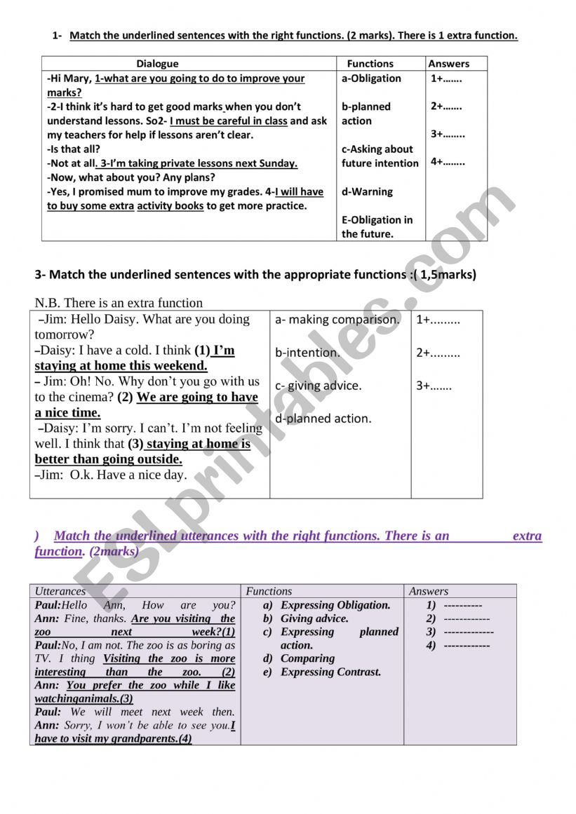 9th form end of  term test 1 language