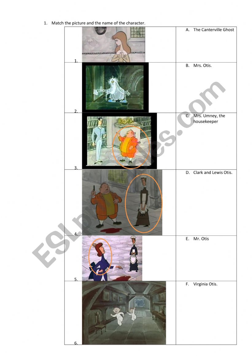The Canterville Ghost worksheet