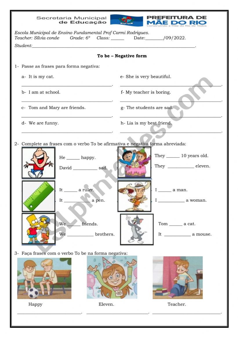 Verb To be worksheet