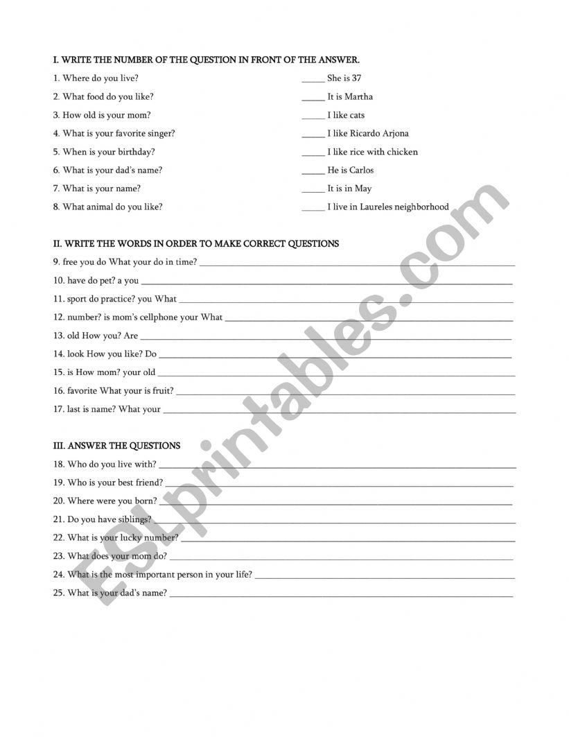 Personal Information - ESL worksheet by milady8005