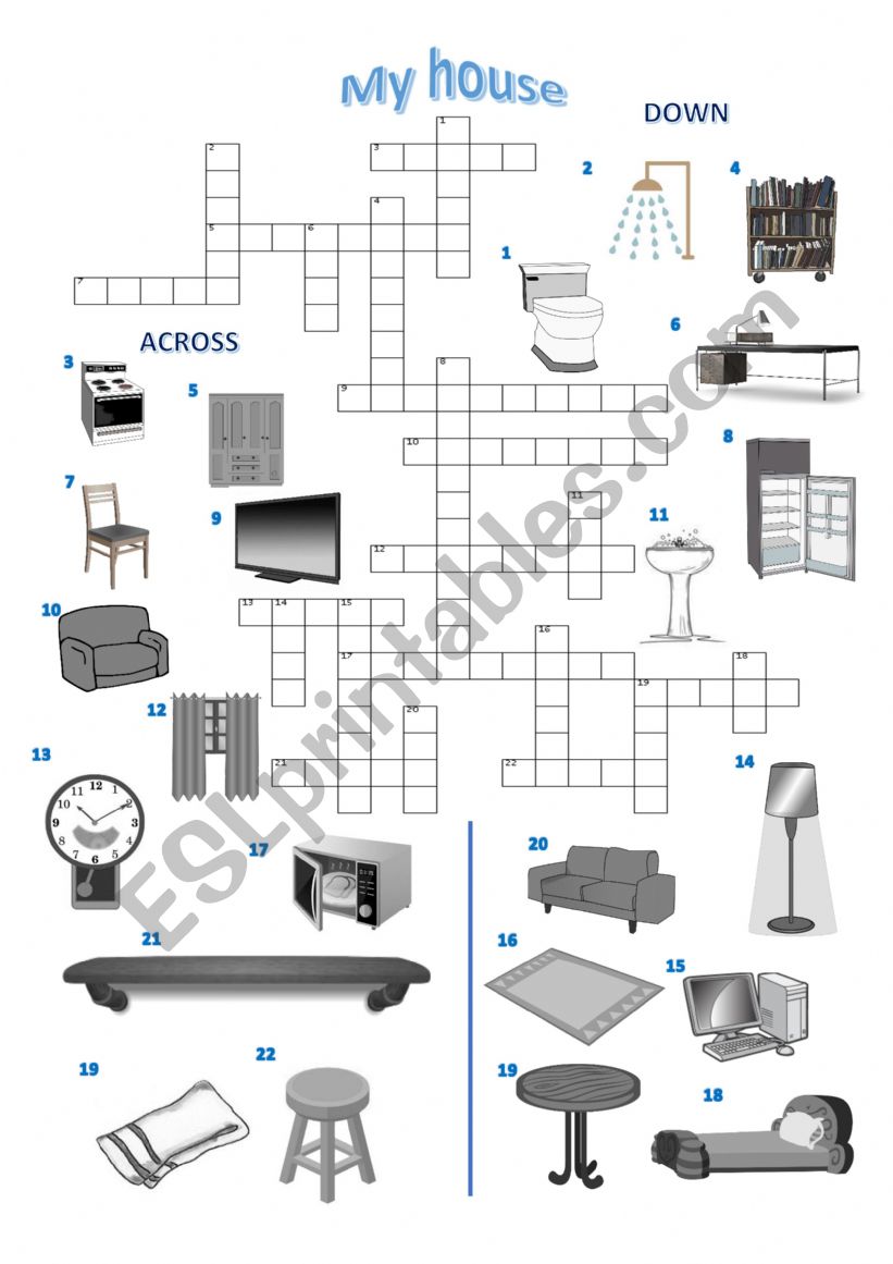 Objects in my house worksheet