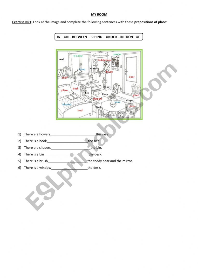 Prepositions of Place and furniture