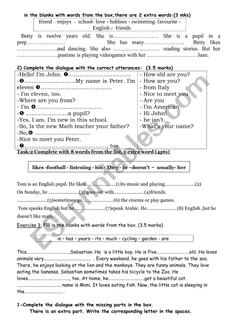 7th form midterm language tasks 1