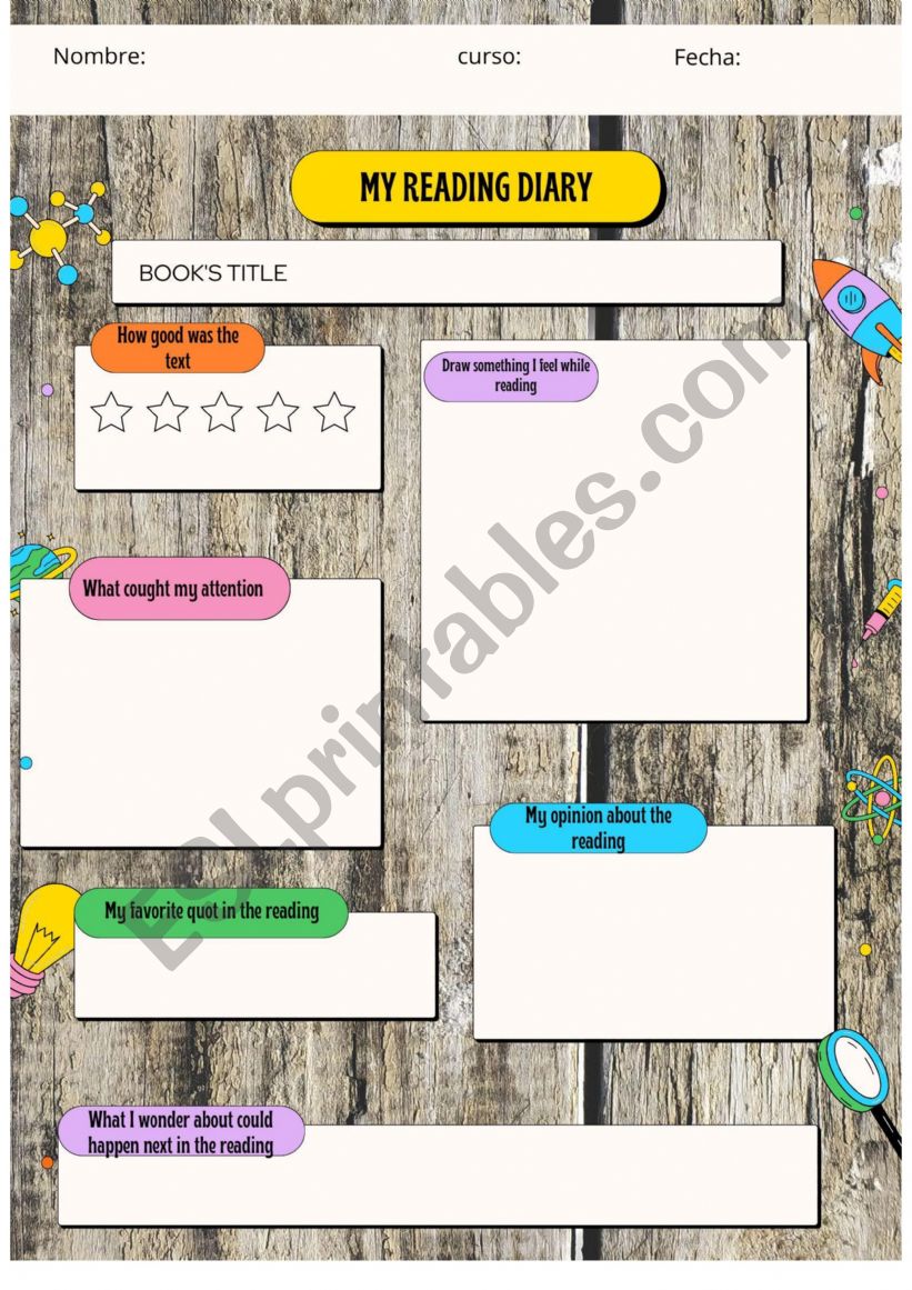 MY READING DIARY worksheet