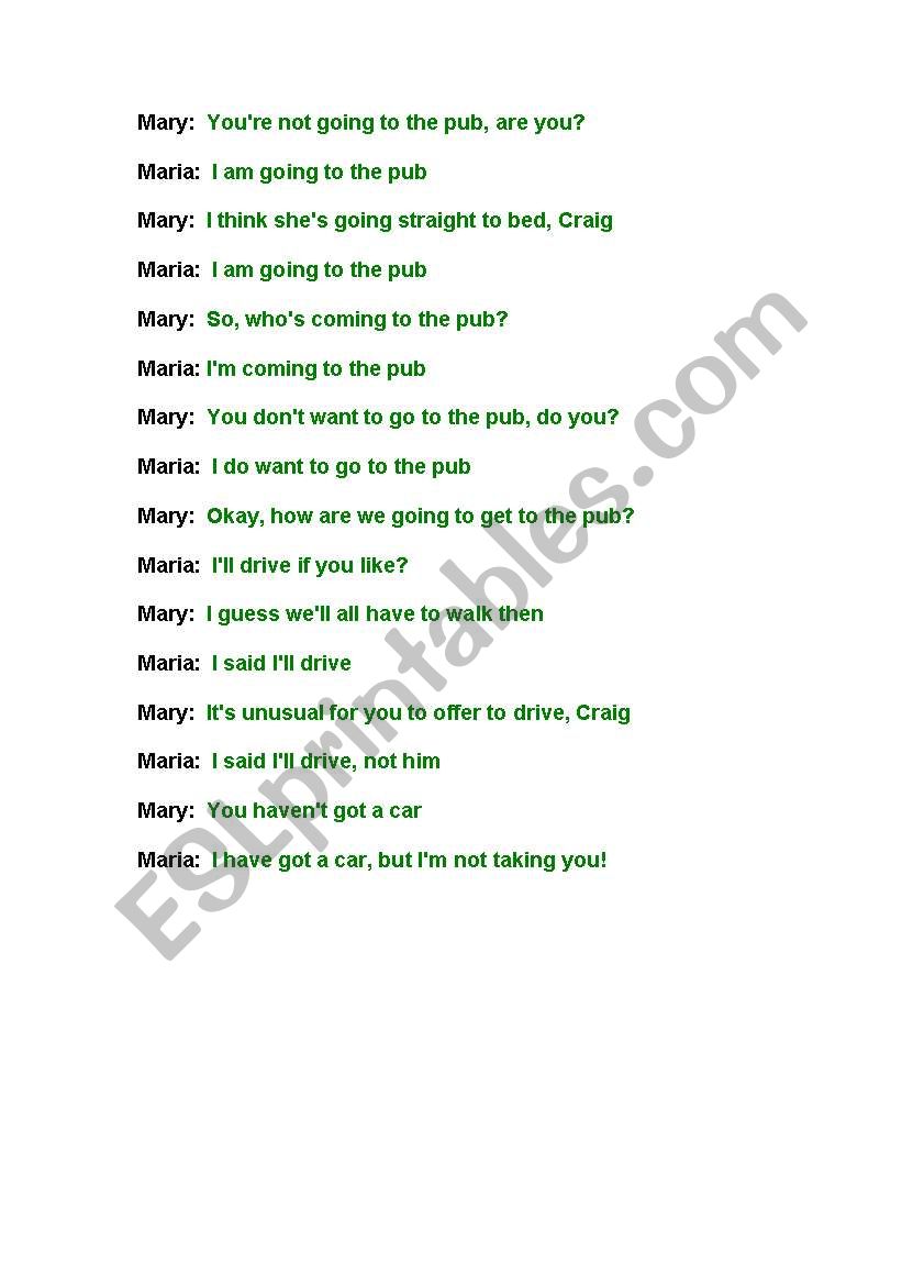 Maria! worksheet