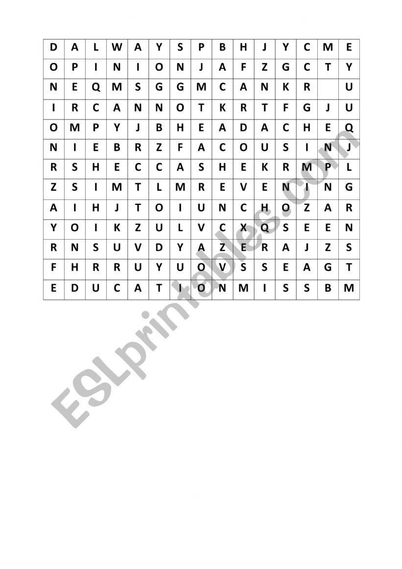 education vocabulary crossword
