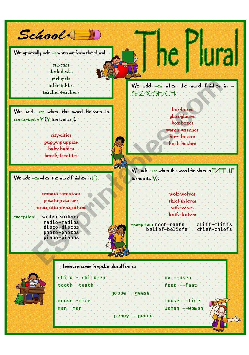 THE PLURAL worksheet