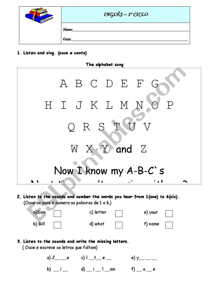 abc song worksheet