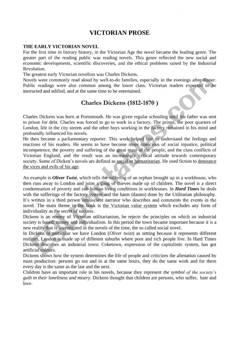 Dickens worksheet