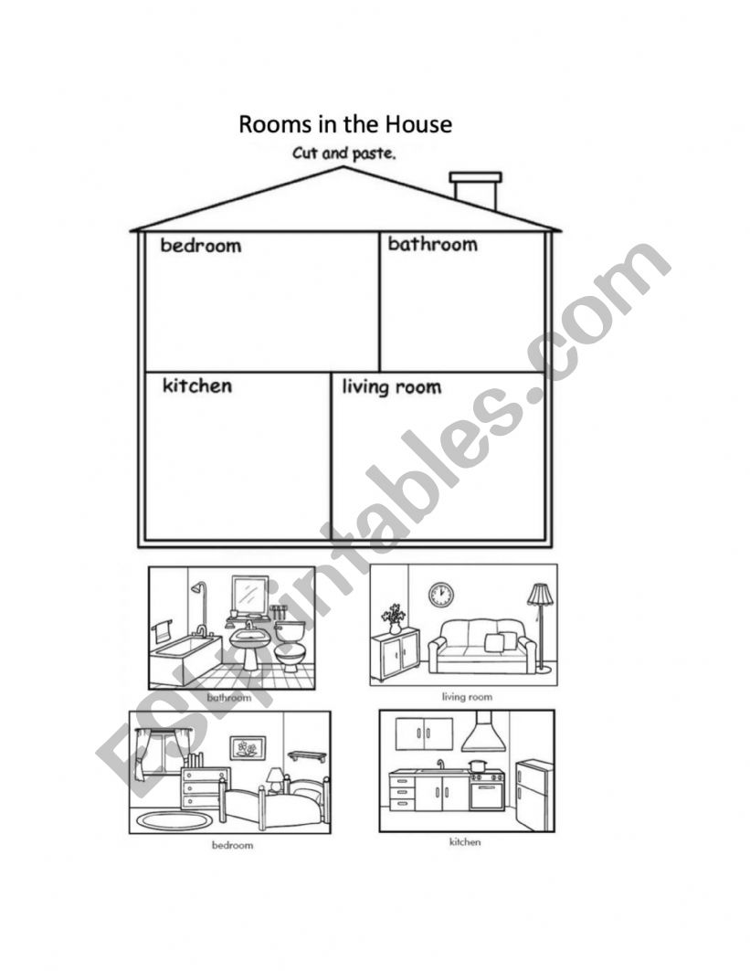 Parts of the House Puzzle worksheet