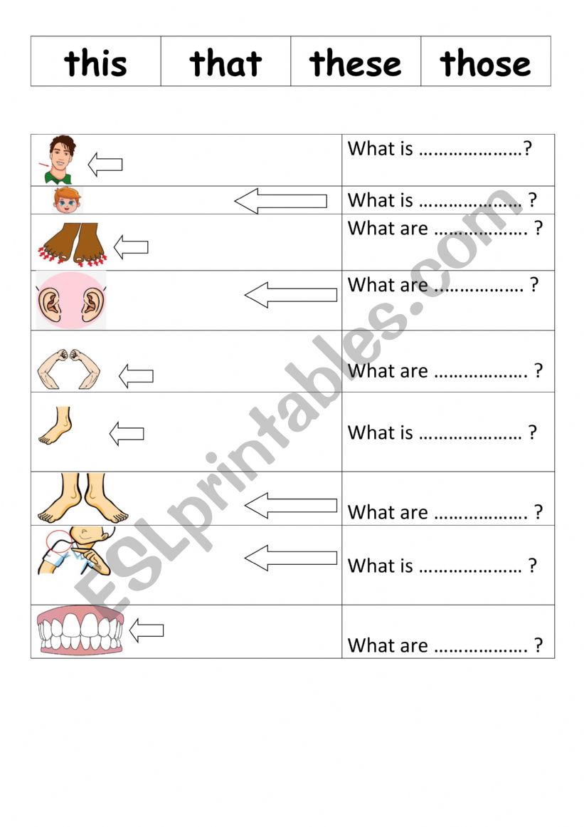 This-that- these- those worksheet