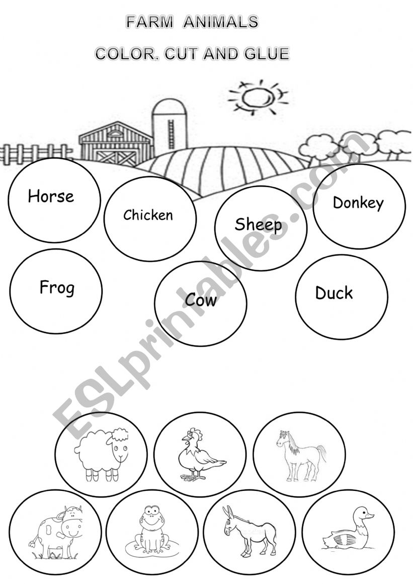 farm animals worksheet