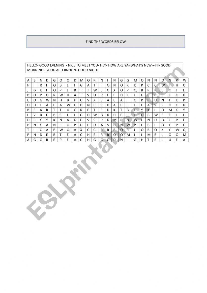 Colors worksheet