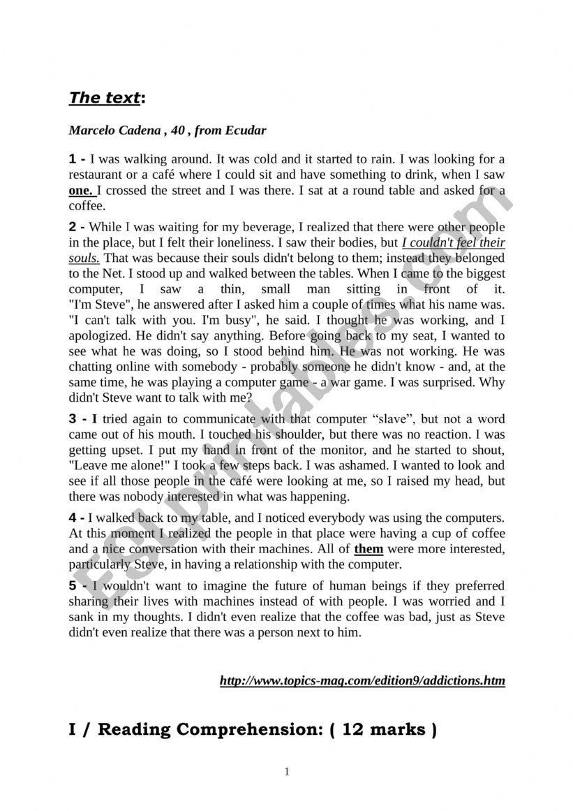 End of Term Test N 2 worksheet