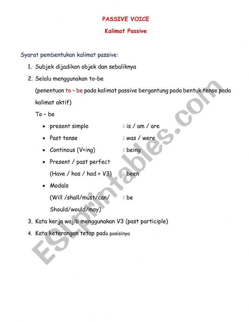 Summary worksheet