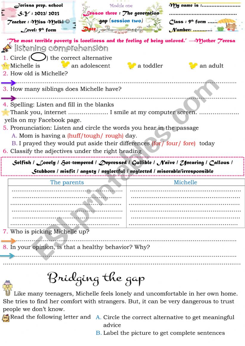 The generation gap (session two)