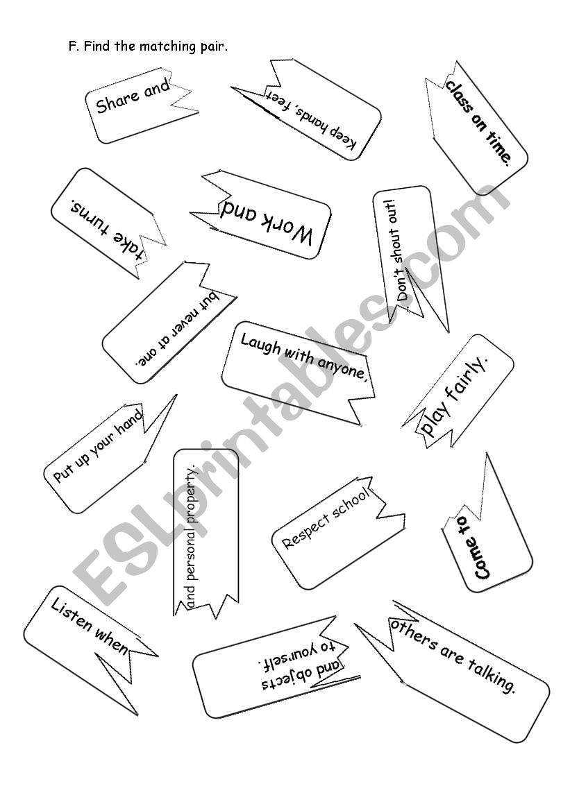 classroom rules worksheet