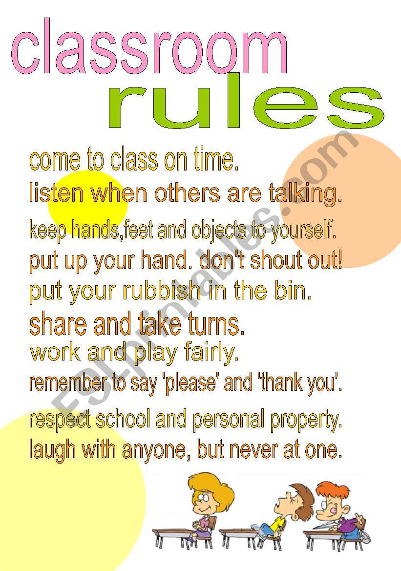 classroom rules worksheet