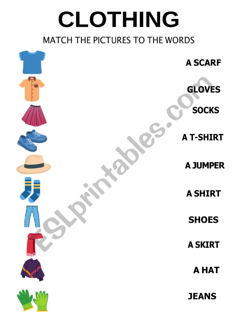 Clothes worksheet