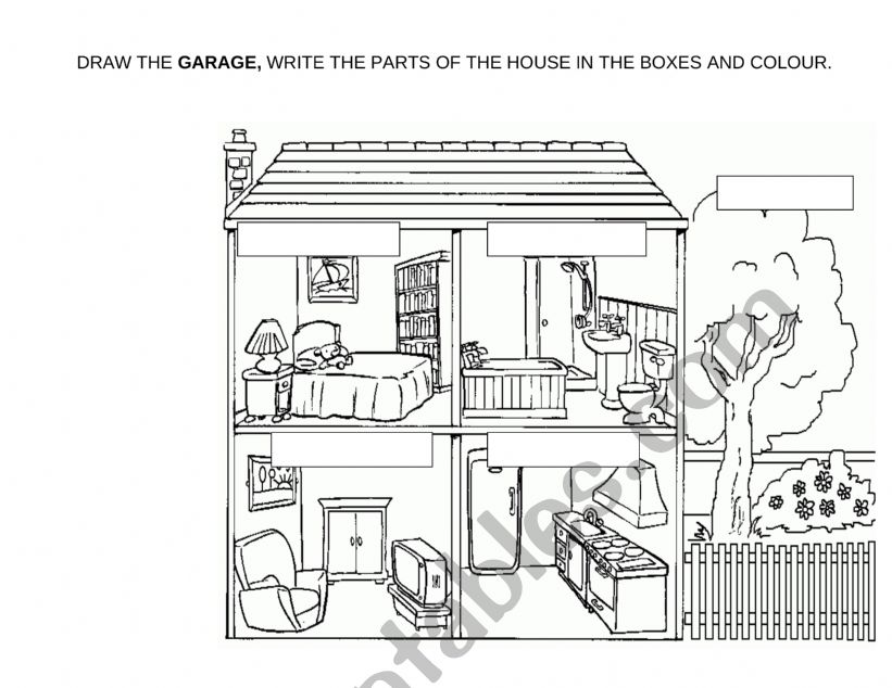 Parts of the house worksheet