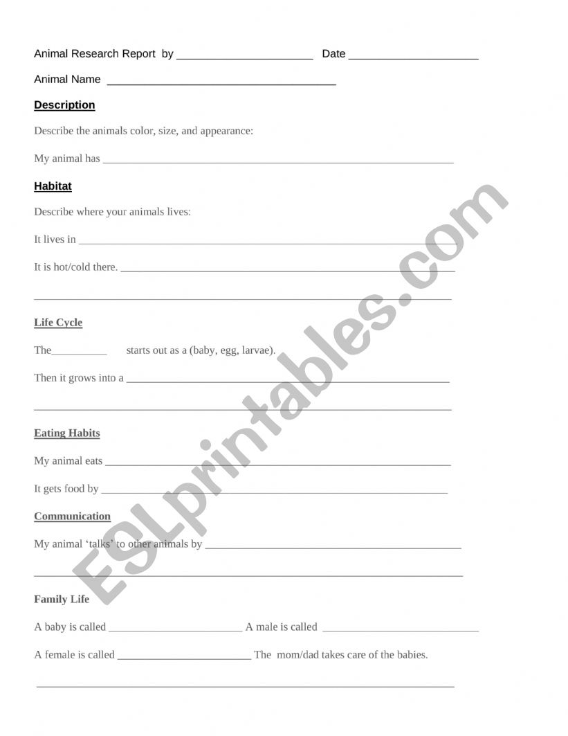 Animal Research Paper - ESL worksheet by crosser Animal Research Paper - ESL worksheet by crosser