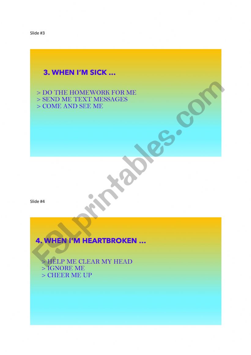 Friendship Expectations Quiz Slides 3&4