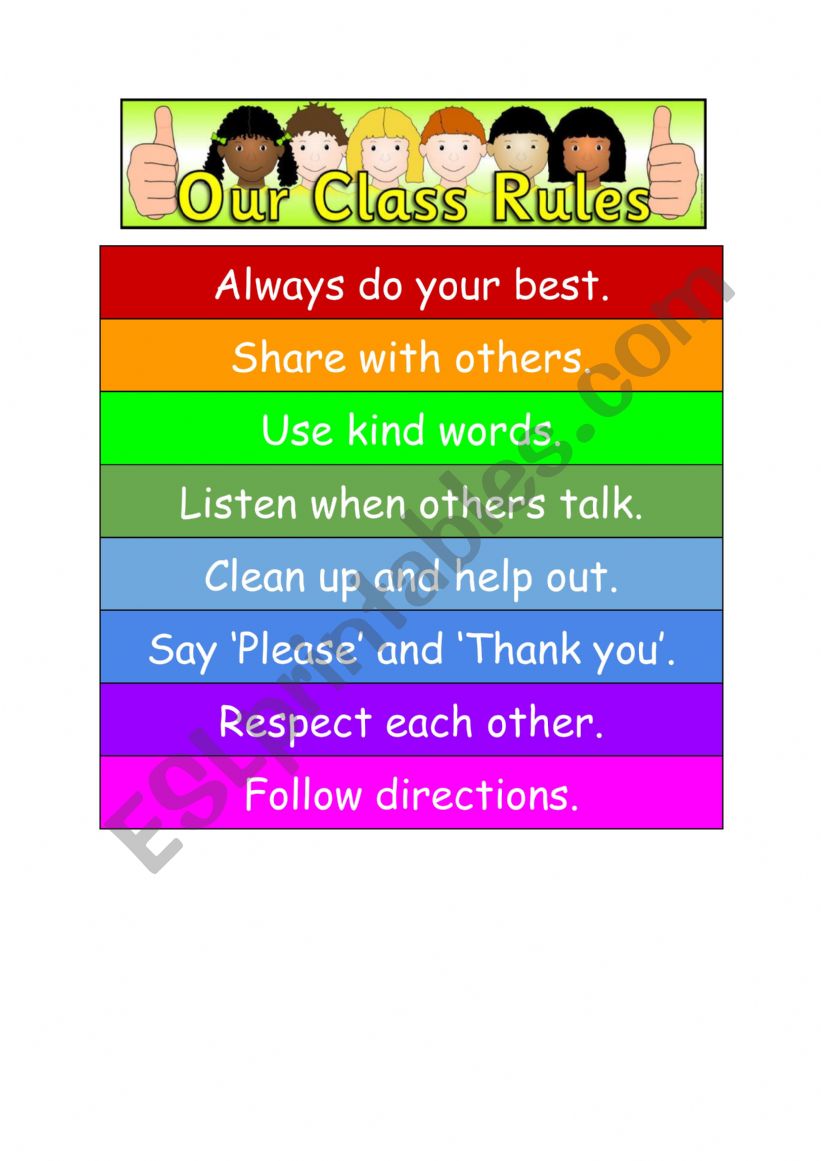 CLASS RULES - Ready to print worksheet