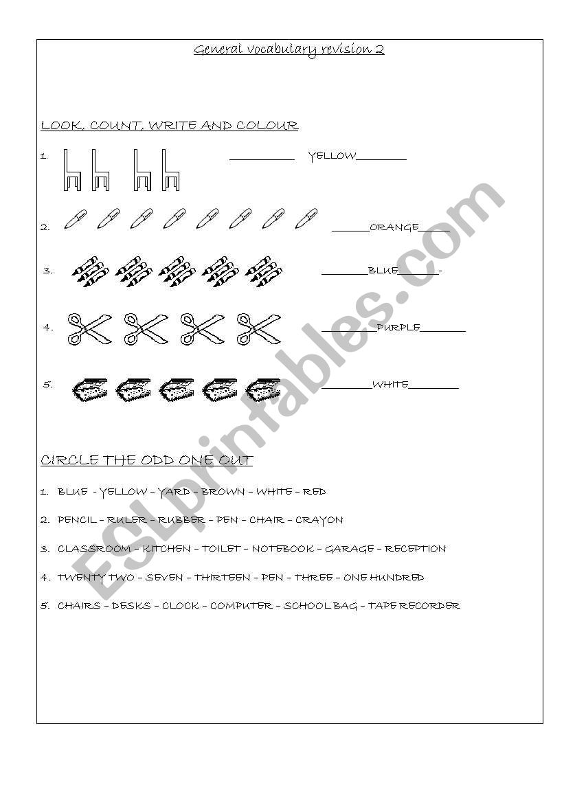 General Revision 2 worksheet