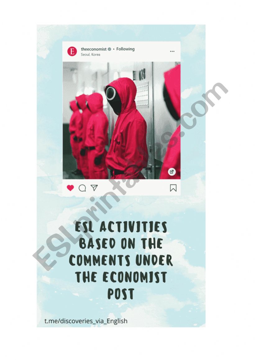 ESL activities based on the comments under the Economist post on Instagram