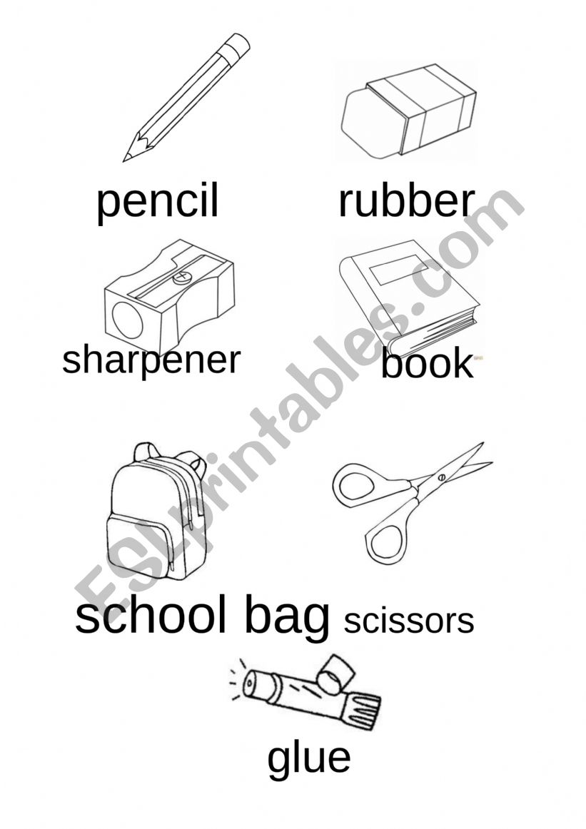 School material worksheet