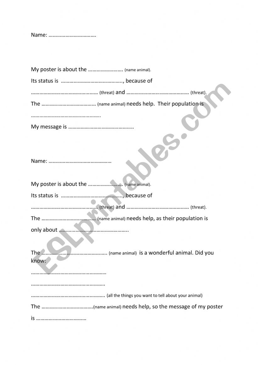 poster presentation worksheet