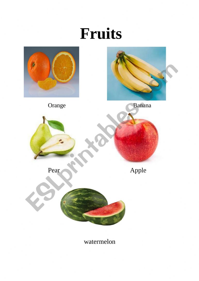 fruits worksheet