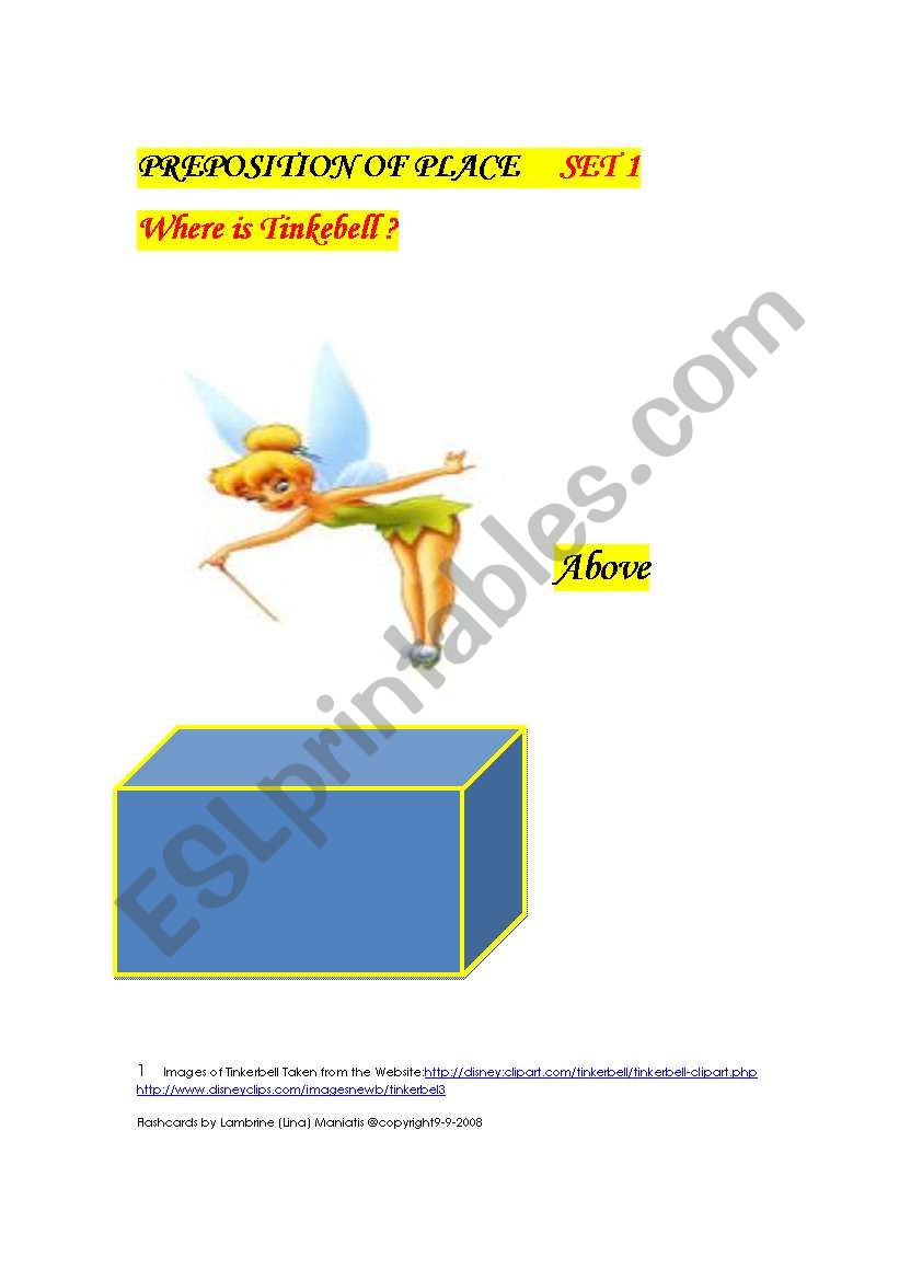 Prepositions of Place Set1 worksheet