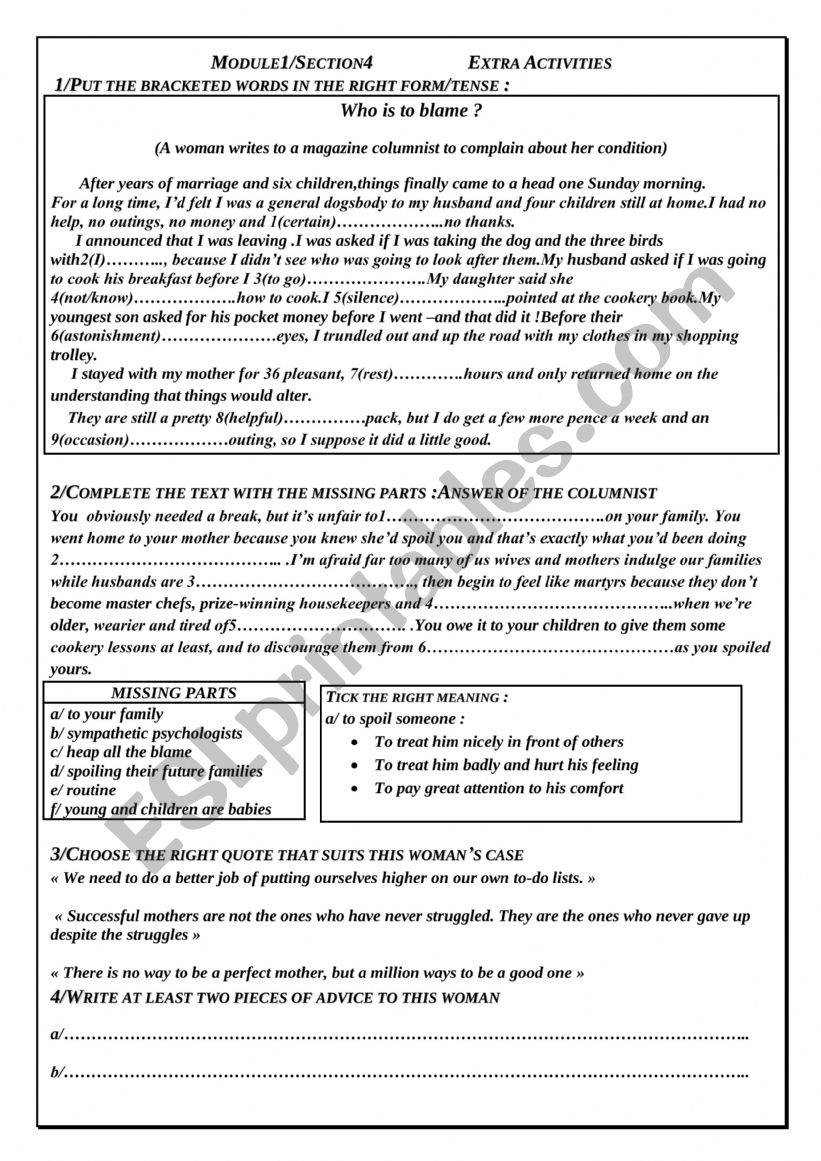 Module1 section4 Extra Activities