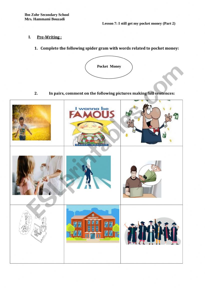 A report about oneself  worksheet