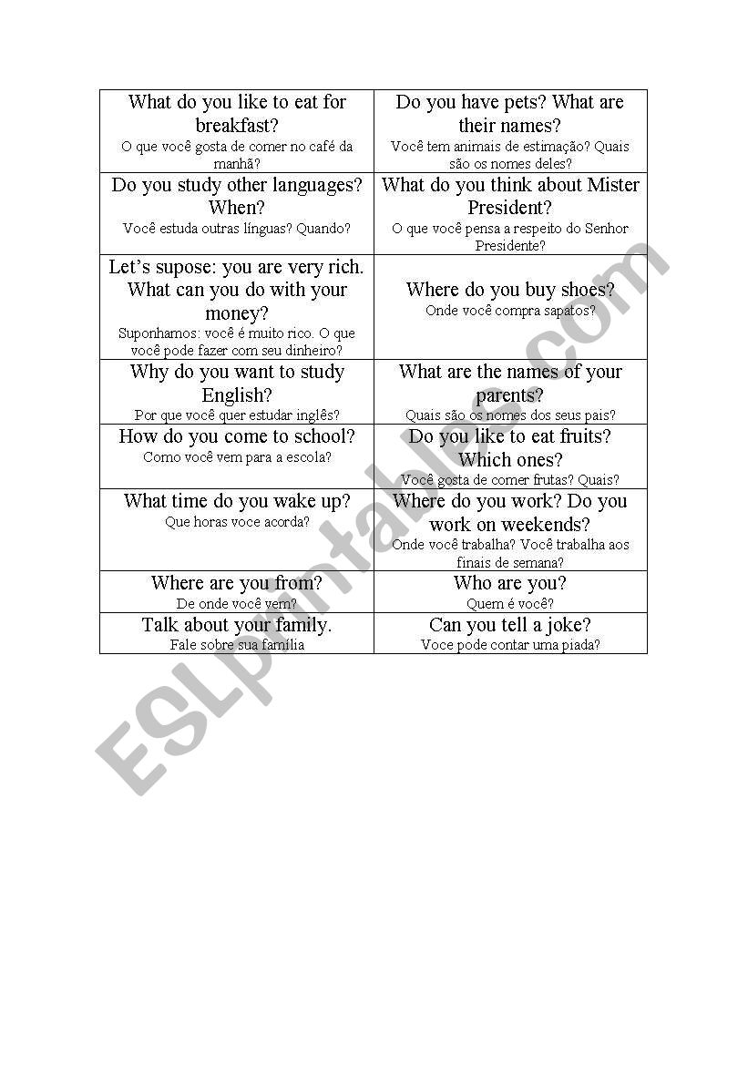 Breaking Ice worksheet